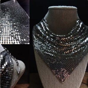WHITING & Davis Vintage Mesh Necklace | Silver | Gorgeous Bib